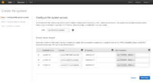 Amazon Elastic File System (EFS) configure file system access