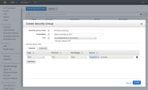 Amazon Elastic File System (EFS) create security group