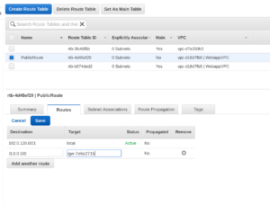 AWS VPC Route Table