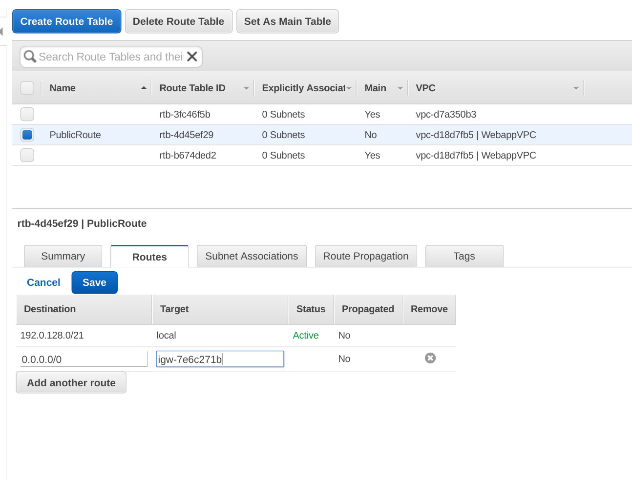 AWS VPC Route Table - StudyTrails